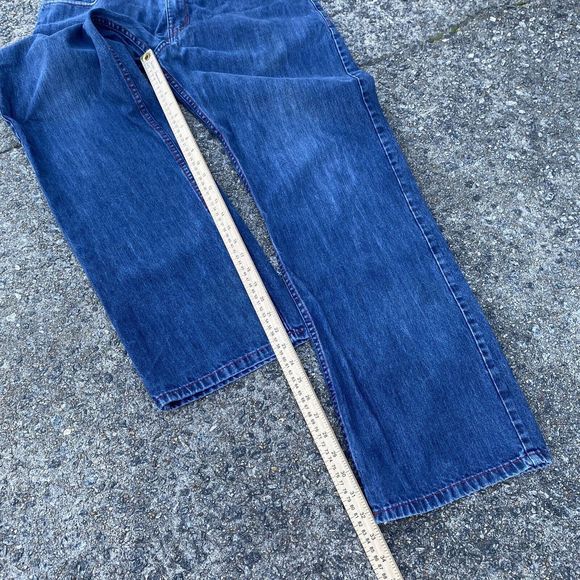 True Religion Style Jeans Mens 38x32 Embroidered Medium Blue Wash - Picture 7 of 8